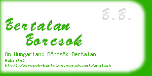 bertalan borcsok business card